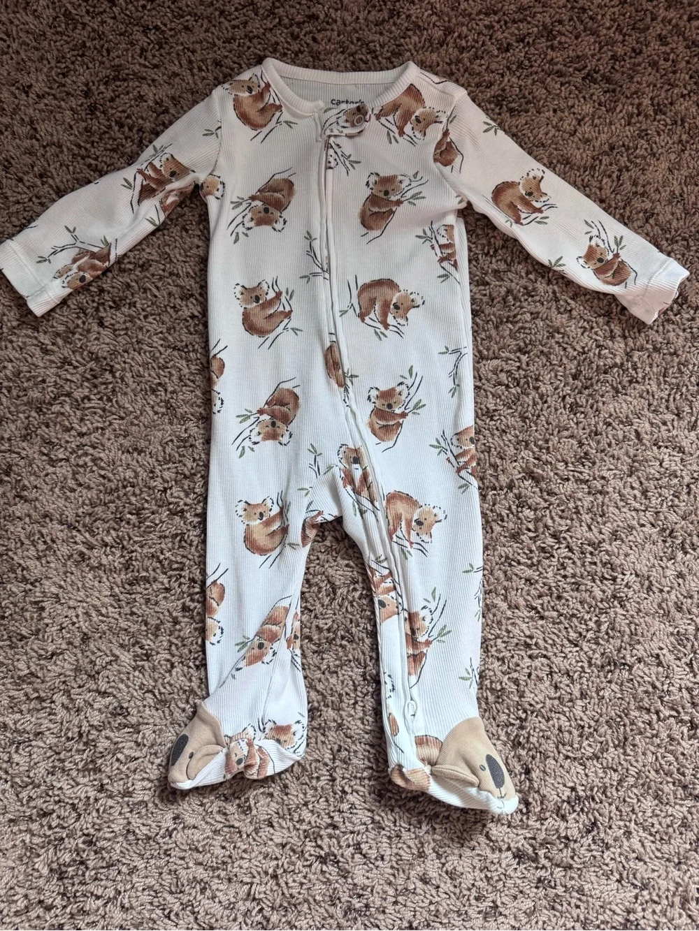 Carter's Cream Koala Footed One-Piece Pajamas